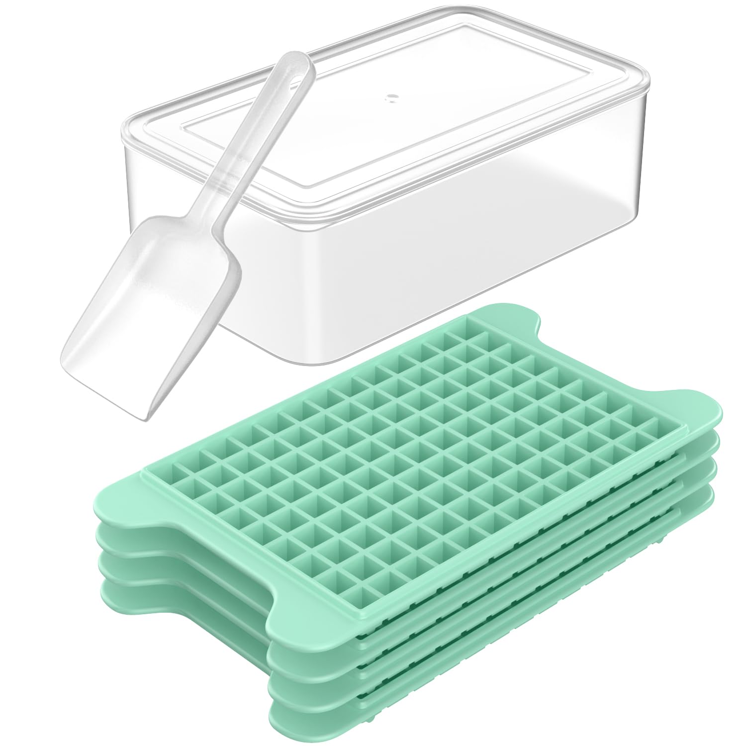Mini Ice Cube Tray Set with Storage Bin