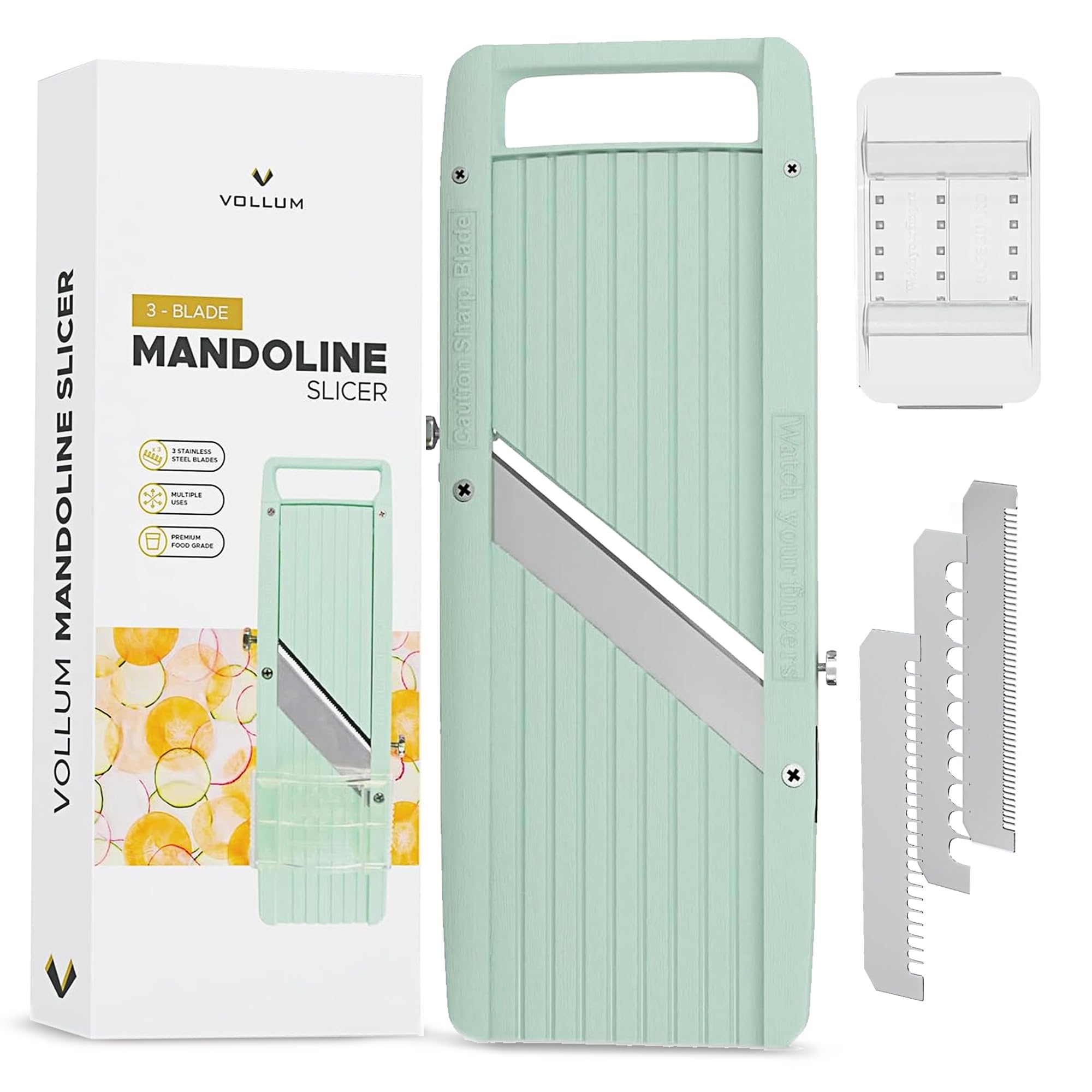 Handheld Japanese Mandoline Slicer with Stainless Steel Blades