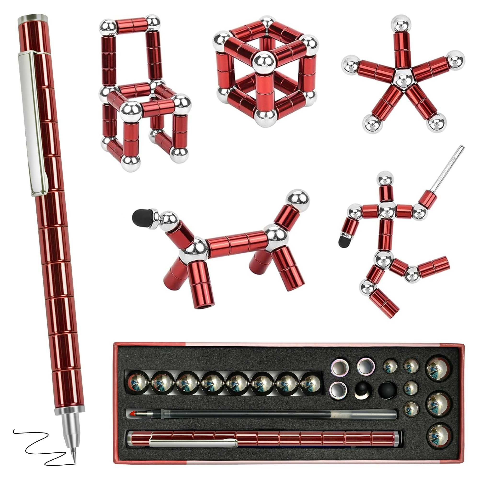 Elegant Burgundy Magnetic Fidget Pen